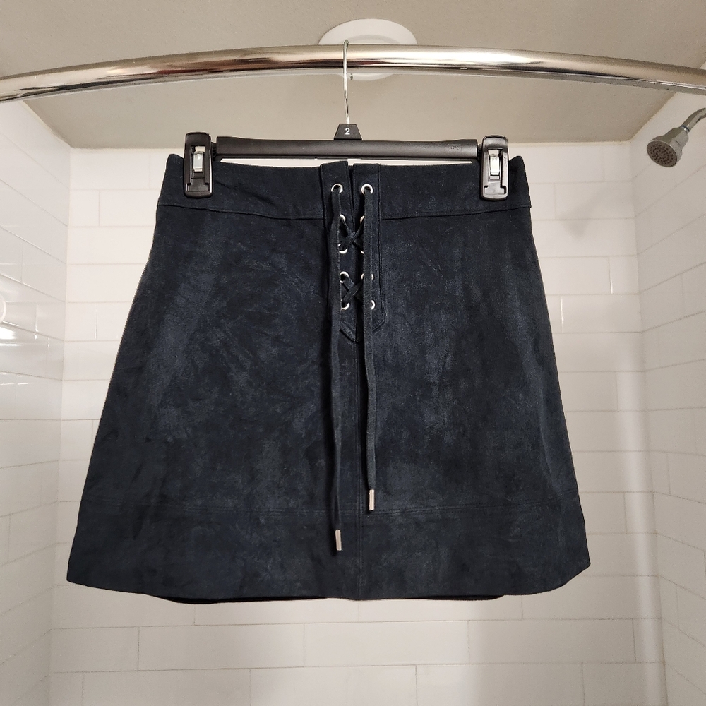 Vintage Abercrombie And Fitch Faux Suede Lace-Up Skirt